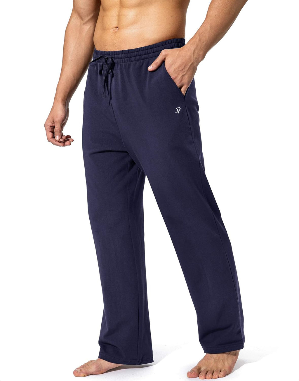 Men's cotton yoga sweatpants, casual jersey pants.