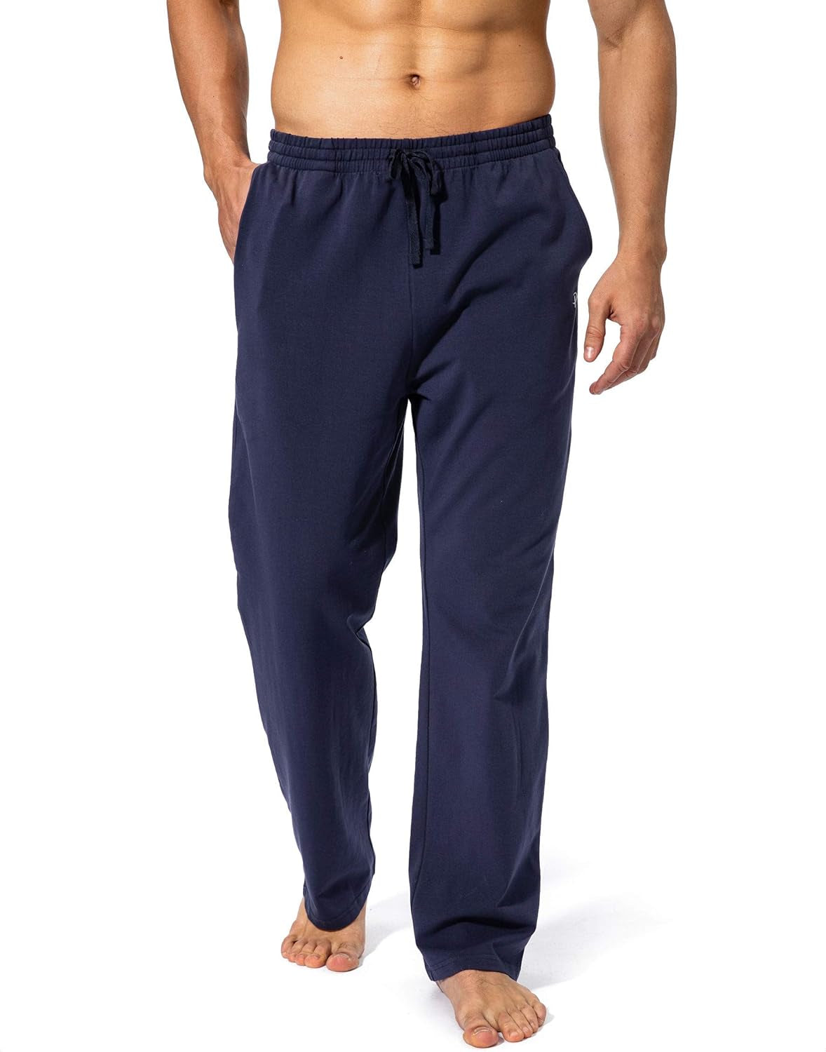 Men's cotton yoga sweatpants, casual jersey pants.
