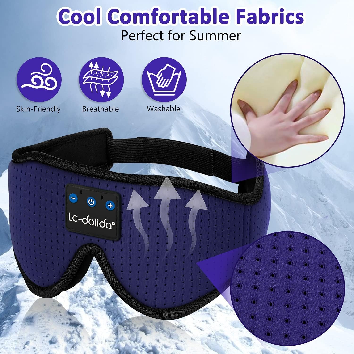 Steam Eye Mask, Eye Steamer with Sleeping Headphones for Side Sleepers, Colorful 3D Music Eye Mask Cool Birthday Holiday Unique Gifts for Family