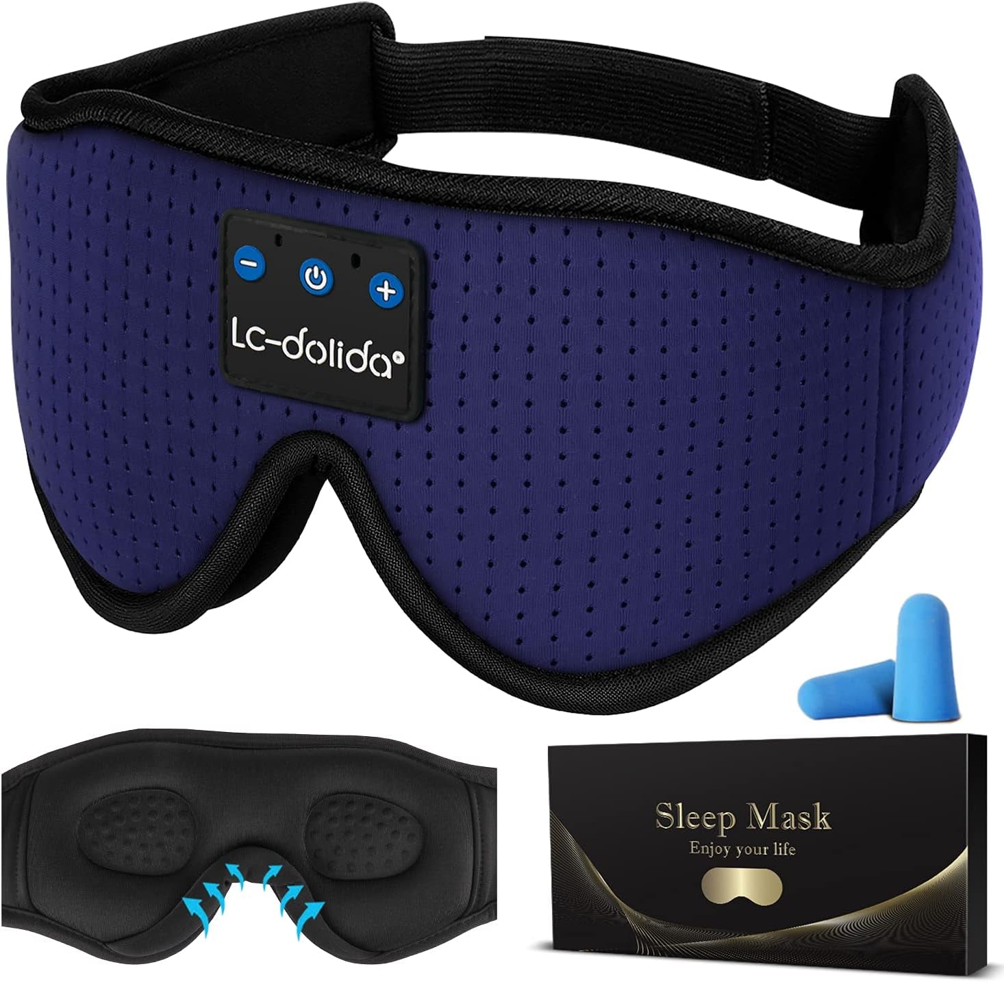 Steam Eye Mask, Eye Steamer with Sleeping Headphones for Side Sleepers, Colorful 3D Music Eye Mask Cool Birthday Holiday Unique Gifts for Family