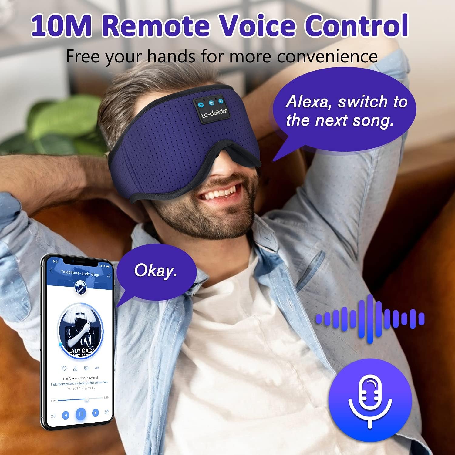 Steam Eye Mask, Eye Steamer with Sleeping Headphones for Side Sleepers, Colorful 3D Music Eye Mask Cool Birthday Holiday Unique Gifts for Family