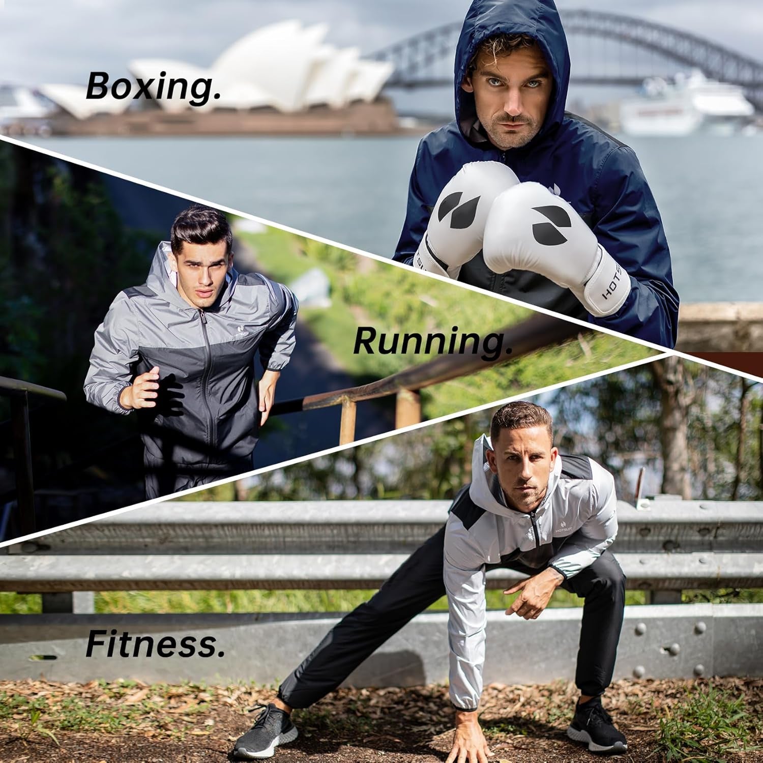 Men's sauna suit for gym, training and exercise, sauna jacket plus pants