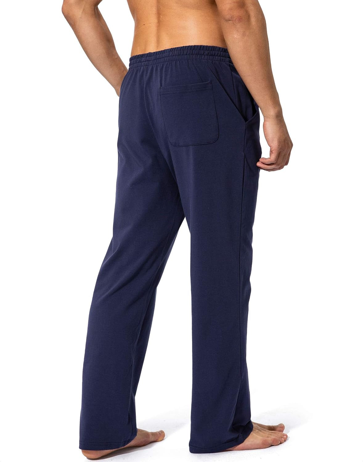 Men's cotton yoga sweatpants, casual jersey pants.