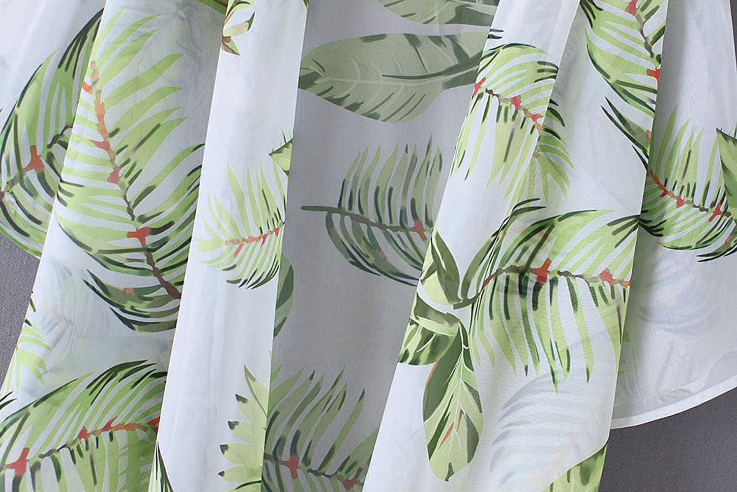 Women'S Sheer Chiffon Summer Blouse Tops Kimono Cardigan Floral Casual Loose Cover Ups Swimwear