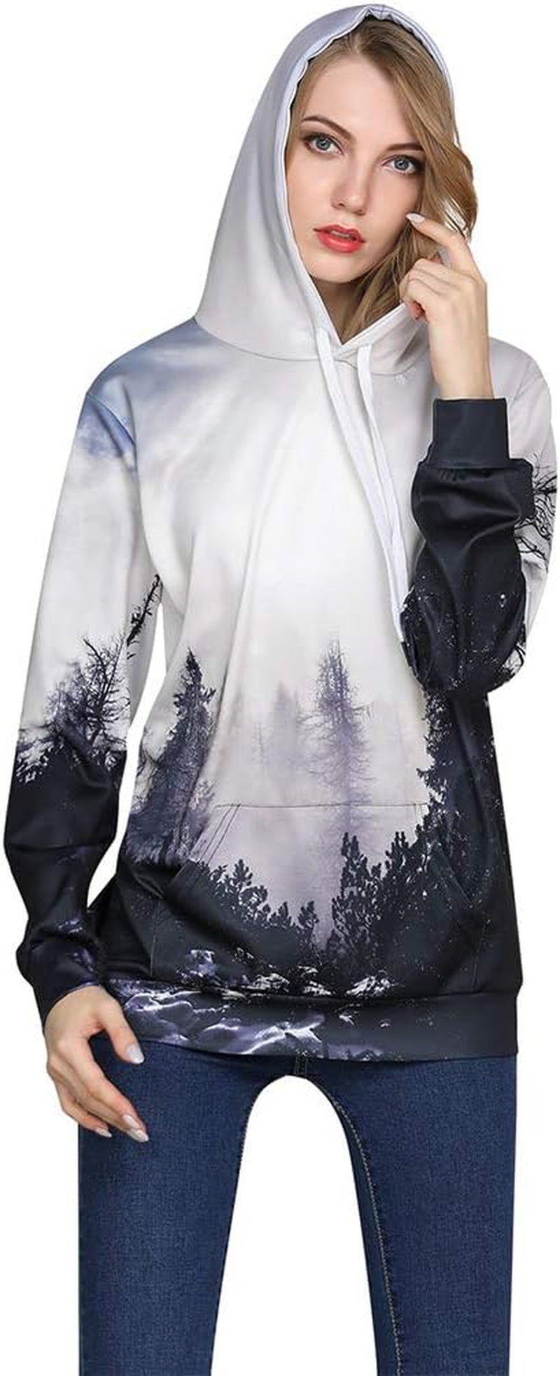 Unisex Hoodies 3D Print Galaxy Pullover Hooded Sweatshirt Hoodies with Big Pockets for Men, Teen Boy, Women